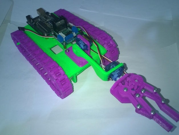 arm arduino 3d printed modular tank chassis robotics gripper robot robotic 3D print model - Mito3D