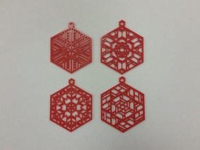 vitrais inspirado ornamentos de limpeza decoração natal árvore geométricas ornamento sazonal 3d print model - Mito3D