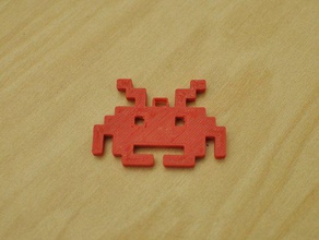 space invader ornamentkey de la cadena otros 3dtin 8bit inventor 3d print model - Mito3D