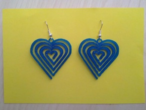 heart earrings jewelry boucle boucles doreilles coeur earring 3d print model - Mito3D