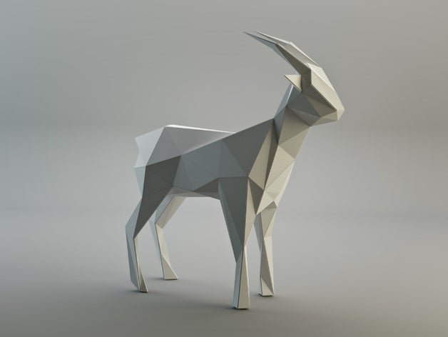 triangulated goat decor 2015 animal newyear 3D print model - Mito3D