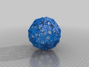 snowball math art chirstmas christmas ornament snow crystal winter 3d print model - Mito3D