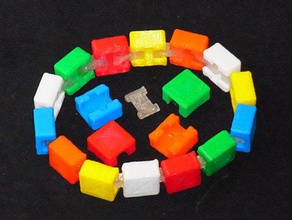 personalizável pulseira - escolha as suas próprias cores de impressão, em seguida, vincular o desgaste pulseiras colorido personalizado a moda divertido jóias junte-se associações link conectável na único 3d print model - Mito3D