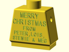 message your giant lego minifig 'xmas cards' - semi parametric toys & games scad 3d print model - Mito3D