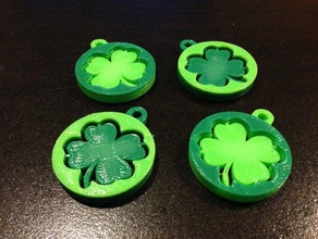 shamrock key tags pendants keychains clover irish luck st patricks 3d print model - Mito3D