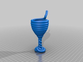 spiraled drinking straw cup food beverages glass fluid party tube 3d print model - Mito3D