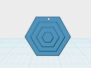 hexagon keychain 3d printing shapes 3d print model - Mito3D