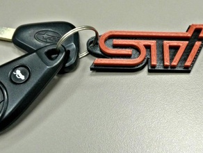 subaru sti keyring badge automotive auto keychain logo vehicle wrx 3d print model - Mito3D