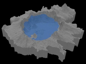 lago del cráter geografía la topografía 3d print model - Mito3D