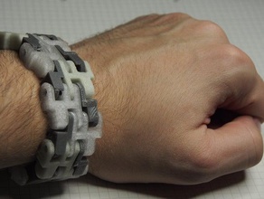 shape lock chain engineering bracelet form closure positive locking wristband wristwatch band 3d print model - Mito3D