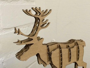 reindeer animals christmas lasercut 3d print model - Mito3D