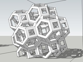 clumpa truncated octahedrons sculptures clump sculpture octahedron 3d print model - Mito3D