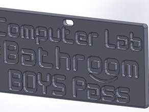boys & girls computer lab bathroom pass 3d print model - Mito3D