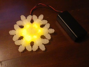 snowflake tree topper decor christmas ornaments leds 3d print model - Mito3D