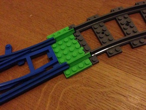lego traccia adattatore blu grigio-area 9v rc potenza funzioni di area tracce costruzione giocattoli l'adattatore con il treno 3d print model - Mito3D