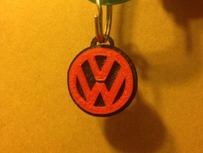 volkswagen keychain automotive emblem extrusion logo pendant single 3d print model - Mito3D