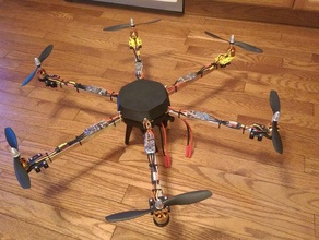 printed 630mm hex fpv tray r c vehicles aeroquad hexacopter multicopter multirotor quadcopter 3d print model - Mito3D