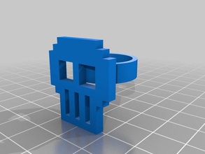individuelle Schädel-pixel-Kunst-ring, entwerfen Sie Ihre eigenen Ringe 3d print model - Mito3D