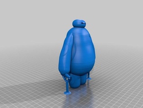 baymax w flat feet supports model robots bighero6 robot 3d print model - Mito3D