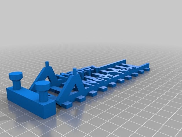 railroad happy new year signs & logos buffer stop nameplate rail railway wish 3D print model - Mito3D