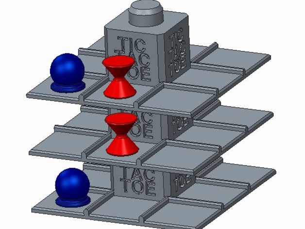 tic tac toe 3d - 3 raya jouets & jeux ray jeu juegos leroan lerroan orteil 3D print model - Mito3D