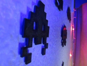 Stampato in 3d space invaders decorazioni giochi le innovazioni invasori stampate spazio muro zero 3d print model - Mito3D