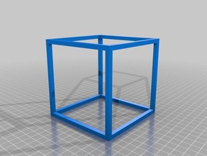 printrbot simple bed & extreme bridging test 3d printing tests hollow cube 1405 3d print model - Mito3D