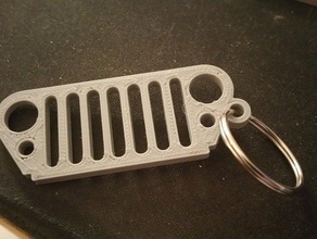 remixed jeep grille keychain keychains 3d print model - Mito3D