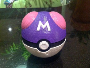 master ball magnetic clasp fixed lid toys & games 3d printed masterball cosplay costume easy print magnet masterbal nintendo pokeball pokemon poke prop 3d print model - Mito3D