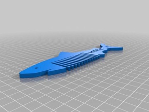 keychain shark comb kate keychains 3d print model - Mito3D