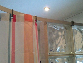 le rideau de douche, les pièces fixation salle bain 3d print model - Mito3D