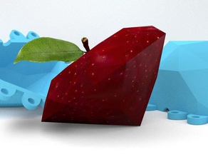 diamant apple moule extérieur et jardin le fruit de la moisissure 3d print model - Mito3D