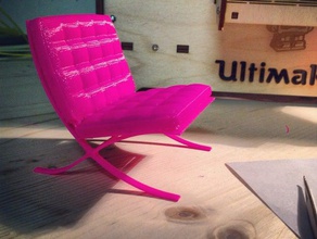 barcelona chair 3d printing mies van der rohe model pla ultimaker 3d print model - Mito3D