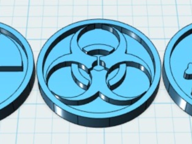 adm nuke chem bio jetons de pièces monnaie et badges pièce la pne 3D print model - Mito3D