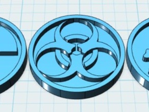 wmd nuke chem bio tokens coins & badges coin ncb 3d print model - Mito3D