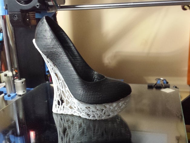 lace woman high wedge shoe fashion girl heel 3D print model - Mito3D