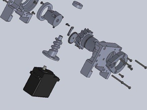 wormscrew caja de cambios modelo los robots servo 3d print model - Mito3D