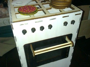 miniatura do forno cozinha e sala de jantar lasercut madeira 3d print model - Mito3D
