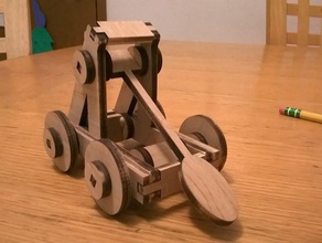 lasercut siège de la catapulte jouets & accessoires jeux médiévale miniature bande caoutchouc véhicule wargame wargaming à roues 3d print model - Mito3D