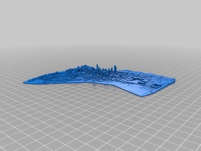 horizonte de seattle waterfront geografía la topografía 3d print model - Mito3D