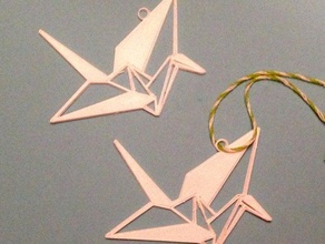 origami inspired crane ornament decor 3d print model - Mito3D