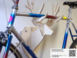 geyik bisiklet raf diy 2d hayvan bikerack Noel cnc kat kanca kafası mobilya baş tutucu dağ bisikleti monte edilmiş shaper depolama duvar duvara 3d print model - Mito3D