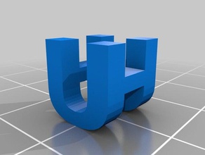 my customized two letter sculpture hu sculptures 3d print model - Mito3D