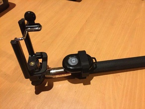 selfie stick bluetooth shutter remote holder 3d print model - Mito3D