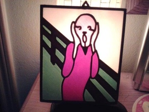 scream art stained glass 3d print model - Mito3D