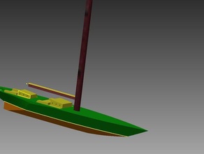 sailboat classic yacht style vehicles boat boating sailing simple 3d print model - Mito3D