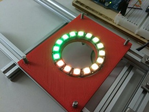 neopixel 16 rgb-led-ring - Montage-Platte makerbeam t-Nut-system Elektronik led adafruit neopixels rgb rgb-led ring t-Nut TNut 3d print model - Mito3D