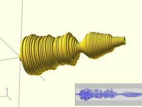 wave sound openscad bracelet converter bracelets 3d audio customized jewelry model parametric python waveform 3d print model - Mito3D