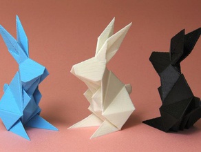 origamix rabbit art japan japanese origami 3d print model - Mito3D