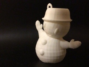 snowman ornament decor christmas waving 3d print model - Mito3D
